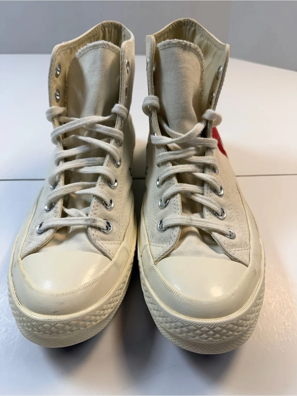 Converse x Comme des Garcons Canvas Sneakers with Red Heart mens 7 women’s  9